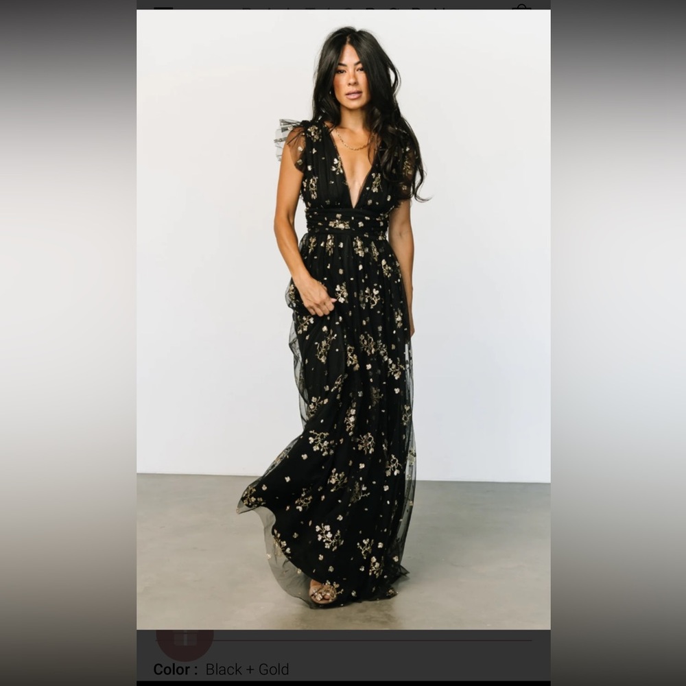 Baltic Born Black and Gold Maxi Dress